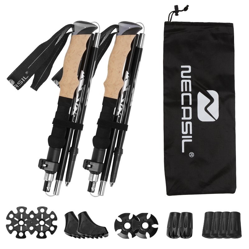 Ultra-light Telescopic Folding Trekking Poles for Outdoor Hiking