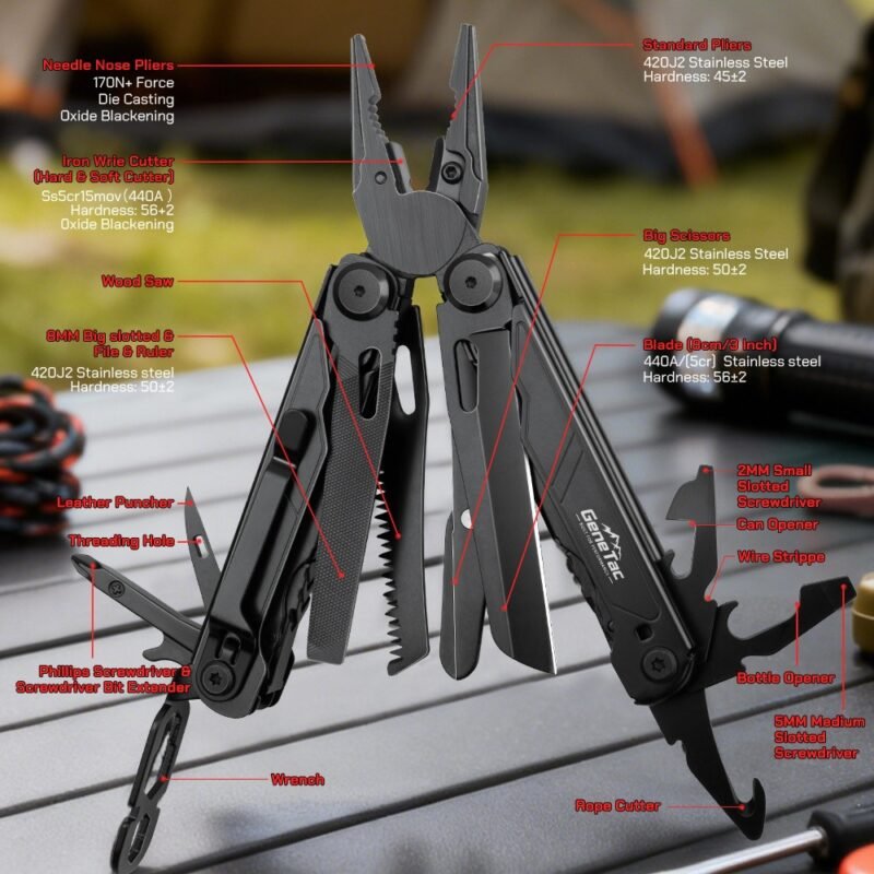 Outdoor Multi-functional Folding Pliers Tool Card with Wrench – DIY Emergency Repair for Hiking, Mountaineering, and Camping